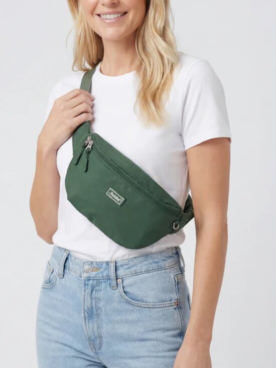 The Foldie Handbags - The Foldie Crossbody Green Travel Secure Fanny Pack